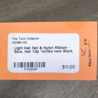 Light Hair Net & Nylon Ribbon - Bow, Hair Clip *xc/like new
