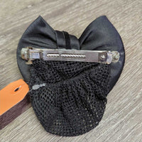 Light Hair Net & Hvy Satin Ribbon - Bow, Bling, Hair Clip *vgc/xc, loose & missing bling
