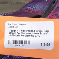 Thick Padded Bridle Bag, zipper *xc/like new, clean & mnr dirt?stain
