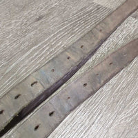 Thick Stirrup Leathers *gc/fair, v.scraped, rubs, xholes, older, faded, cracked, v.UNEVEN
