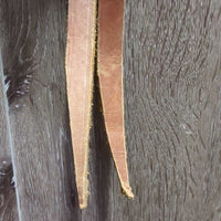 Thick Headstall, Curb Bit, Split Reins, Leather Ties & Conchos *fair, older, split, cut, unstitched, scrapes, dry, older, stains
