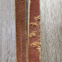 Thick Headstall, Curb Bit, Split Reins, Leather Ties & Conchos *fair, older, split, cut, unstitched, scrapes, dry, older, stains
