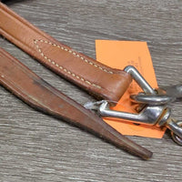 Vintage Double Stitch Leather Steer Show Halter, Chain & Leather Lead Shank *vgc, dry, dirt, stains, scrapes, bent, rust
