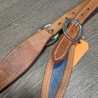 Vintage Double Stitch Leather Steer Show Halter, Chain & Leather Lead Shank *vgc, dry, dirt, stains, scrapes, bent, rust
