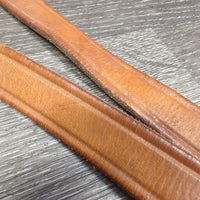 Vintage Double Stitch Leather Steer Show Halter, Chain & Leather Lead Shank *vgc, dry, dirt, stains, scrapes, bent, rust
