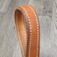 Vintage Double Stitch Leather Steer Show Halter, Chain & Leather Lead Shank *vgc, dry, dirt, stains, scrapes, bent, rust
