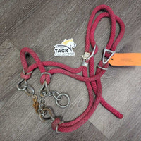 Nylon Steer Halter, chain chin *gc/fair, dirt, hair, rust, rubs, frays, oxidized, snags
