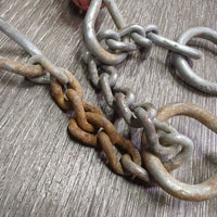 Nylon Steer Halter, chain chin *gc/fair, dirt, hair, rust, rubs, frays, oxidized, snags
