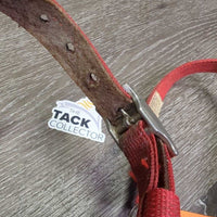 Nylon Adjustable Halter, leather lined nose *gc, clean, dirt, stiff, residue, snags
