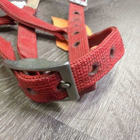 Nylon Adjustable Halter, leather lined nose *gc, clean, dirt, stiff, residue, snags
