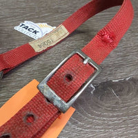 Nylon Adjustable Halter, leather lined nose *gc, clean, dirt, stiff, residue, snags
