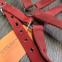 Nylon Adjustable Halter, leather lined nose *gc, clean, dirt, stiff, residue, snags

