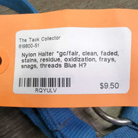 Nylon Halter *gc/fair, clean, faded, stains, residue, oxidization, frays, snags, threads
