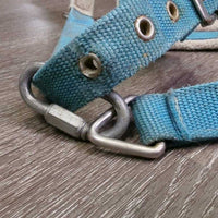 Padded Nylon Halter, adj, snap *gc/fair, clean, faded, mnr dirt, stained, dingy, mnr hair, rubbed, scuffs, frays, snags, pills, rust
