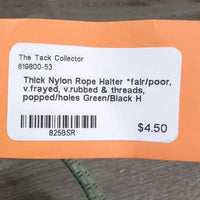 Thick Nylon Rope Halter *fair/poor, v.frayed, v.rubbed & threads, popped/holes
