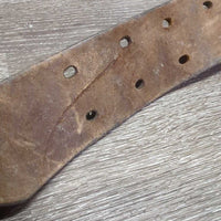 VINTAGE 2 Leather Western Fenders, stamped *SPLIT leather, fair, dirt, dry, stiff, rust, rubs, scrapes, curls, older
