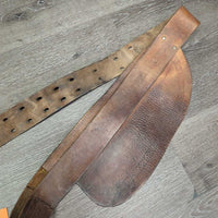 VINTAGE 2 Leather Western Fenders, stamped *SPLIT leather, fair, dirt, dry, stiff, rust, rubs, scrapes, curls, older
