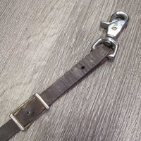2" Stamped Leather Breastcollar, conway buckle, snap *N0 straps, gc, rubs, scrapes, dry, stiff, creases, rust
