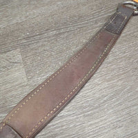 2" Stamped Leather Breastcollar, conway buckle, snap *N0 straps, gc, rubs, scrapes, dry, stiff, creases, rust
