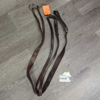 Flat Running Martingale *gc, older, dry, clean, 0 stopper, repairs, mnr cuts, dents, twist, cracks, pulled stitches
