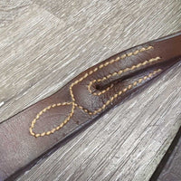 Flat Running Martingale *gc, older, dry, clean, 0 stopper, repairs, mnr cuts, dents, twist, cracks, pulled stitches
