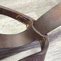Flat Running Martingale *gc, older, dry, clean, 0 stopper, repairs, mnr cuts, dents, twist, cracks, pulled stitches
