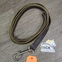 Soft Wide Leather Dog Leash, snap, loop handle *gc/fair, undone stitching, cut, scrapes, twists, rubs, dents
