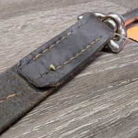 Soft Wide Leather Dog Leash, snap, loop handle *gc/fair, undone stitching, cut, scrapes, twists, rubs, dents
