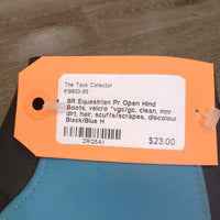 Pr Open Hind Boots, velcro *vgc/gc, clean, mnr dirt, hair, scuffs/scrapes, discolour
