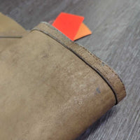 VINTAGE Suede - Leather Western Chinks, Buckles "J-C" *gc, stains, rubs, older, threads, dirt, xholes

