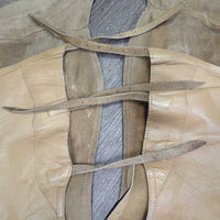 VINTAGE Suede - Leather Western Chinks, Buckles "J-C" *gc, stains, rubs, older, threads, dirt, xholes
