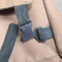 Hvy Cordura Trail Bag *gc/fair, missing buckles, dusty, faded, rubs, frays, stains, older, dirty
