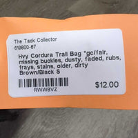 Hvy Cordura Trail Bag *gc/fair, missing buckles, dusty, faded, rubs, frays, stains, older, dirty
