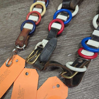 3x Leather & Plastic Rings Harness Spreaders, Buckles & snap *gc, dirt, film, residue, older, chips, dents, chews, scrapes
