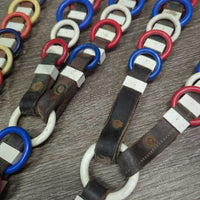 3x Leather & Plastic Rings Harness Spreaders, Buckles & snap *gc, dirt, film, residue, older, chips, dents, chews, scrapes
