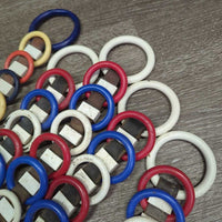 3x Leather & Plastic Rings Harness Spreaders, Buckles & snap *gc, dirt, film, residue, older, chips, dents, chews, scrapes
