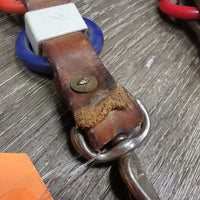 3x Leather & Plastic Rings Harness Spreaders, Buckles & snap *gc, dirt, film, residue, older, chips, dents, chews, scrapes
