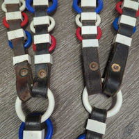 3x Leather & Plastic Rings Harness Spreaders, Buckles & snap *gc, dirt, film, residue, older, chips, dents, chews, scrapes
