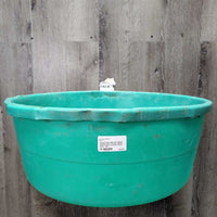 Round Plastic Feed Tub *gc/fair, cracked, clean, mnr dirt, residue, stains, scuffs, scratches, chews
