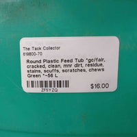 Round Plastic Feed Tub *gc/fair, cracked, clean, mnr dirt, residue, stains, scuffs, scratches, chews
