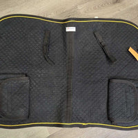 Fleece Lined Quilt AP / Australian Trail Pad, 2x pockets *gc, dirt, hair, film, threads, mnr unstitched velcro, rubs, faded
