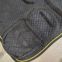 Fleece Lined Quilt AP / Australian Trail Pad, 2x pockets *gc, dirt, hair, film, threads, mnr unstitched velcro, rubs, faded
