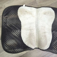 Fleece Lined Quilt AP / Australian Trail Pad, 2x pockets *gc, dirt, hair, film, threads, mnr unstitched velcro, rubs, faded
