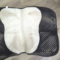 Fleece Lined Quilt AP / Australian Trail Pad, 2x pockets *gc, dirt, hair, film, threads, mnr unstitched velcro, rubs, faded
