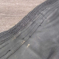 Microsuede Synthetic Half Chaps, zips *gc/fair, stretched elastic, faded, dirty, unstitched seam, older

