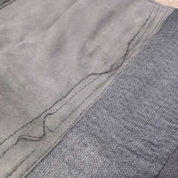 Microsuede Synthetic Half Chaps, zips *gc/fair, stretched elastic, faded, dirty, unstitched seam, older

