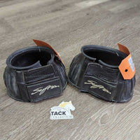 Pr Velcro Ribbed Bell Boots *vgc/gc, clean, residue, mnr dirt, rubs, scuffs
