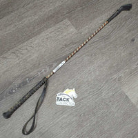 Riding Whip - Crop, rubber handle *gc/fair, dirty, faded, rubs, scrapes, stain, frays, loose handle
