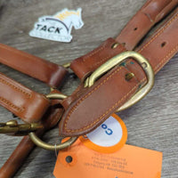 Padded Thick Leather Halter, snap *vgc/xc, clean, mnr rubs, scrapes, scratches, stains & dust/dirt, stiff
