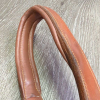 Padded Thick Leather Halter, snap *vgc/xc, clean, mnr rubs, scrapes, scratches, stains & dust/dirt, stiff
